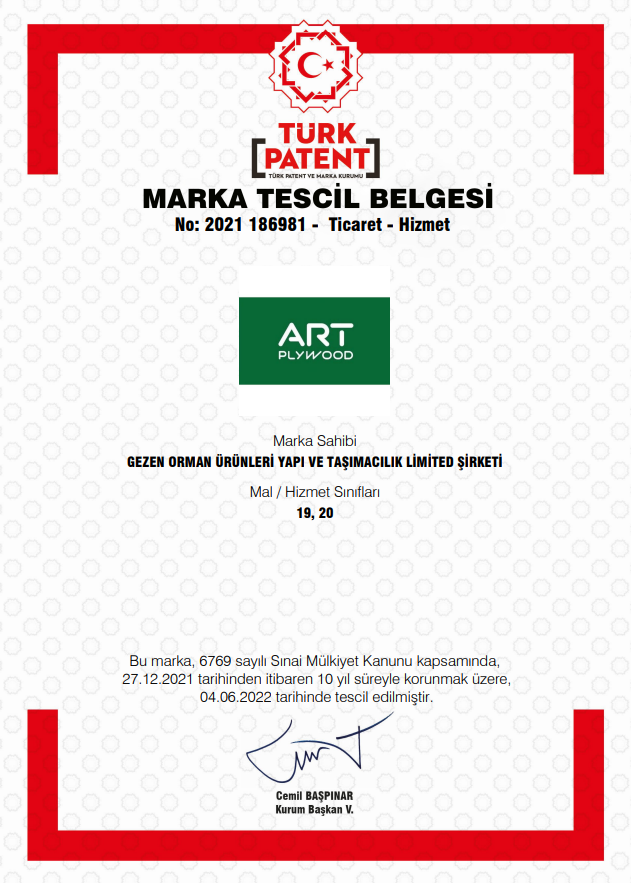Artplywood Patent